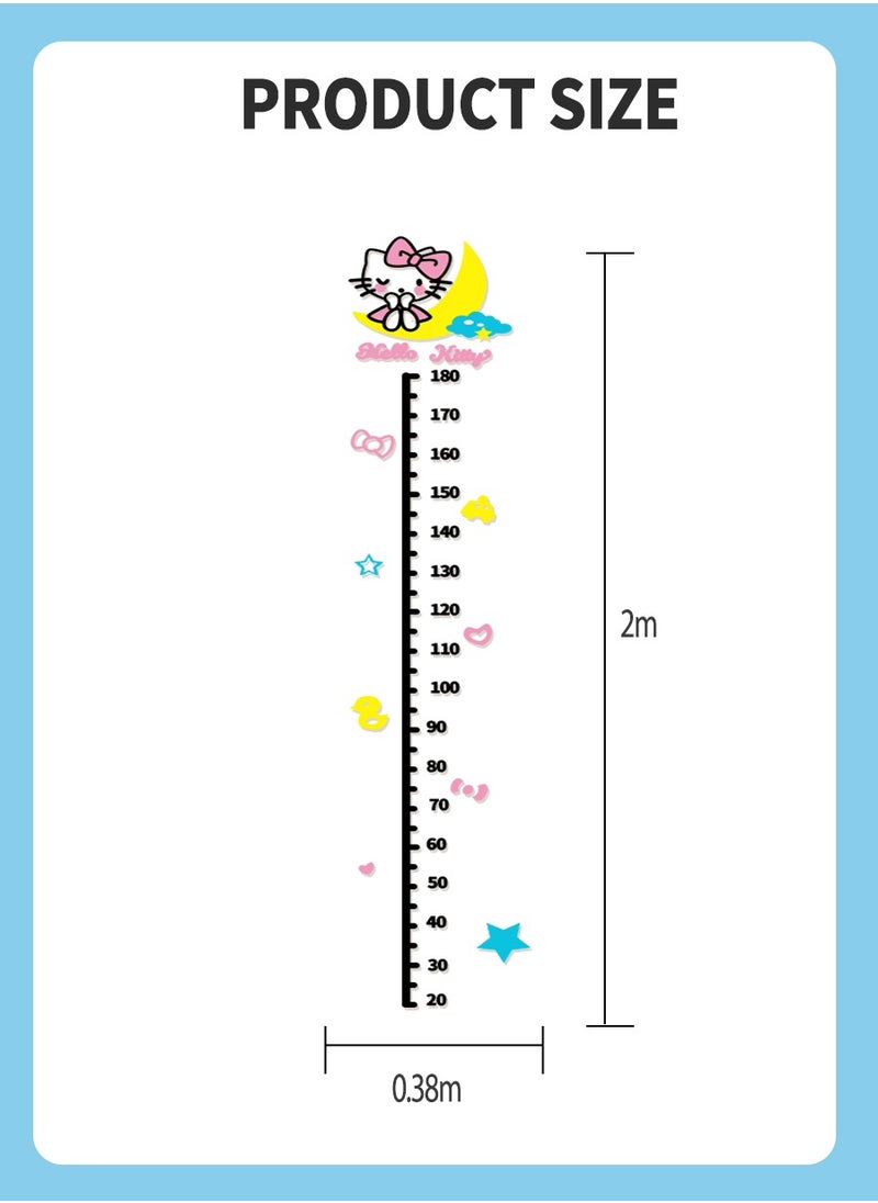 Beirui Children's height measurement 3D wall stickers, acrylic 3D wall stickers, cute cartoon patterns, children's room decoration, height measurement wallpaper  - Image 3