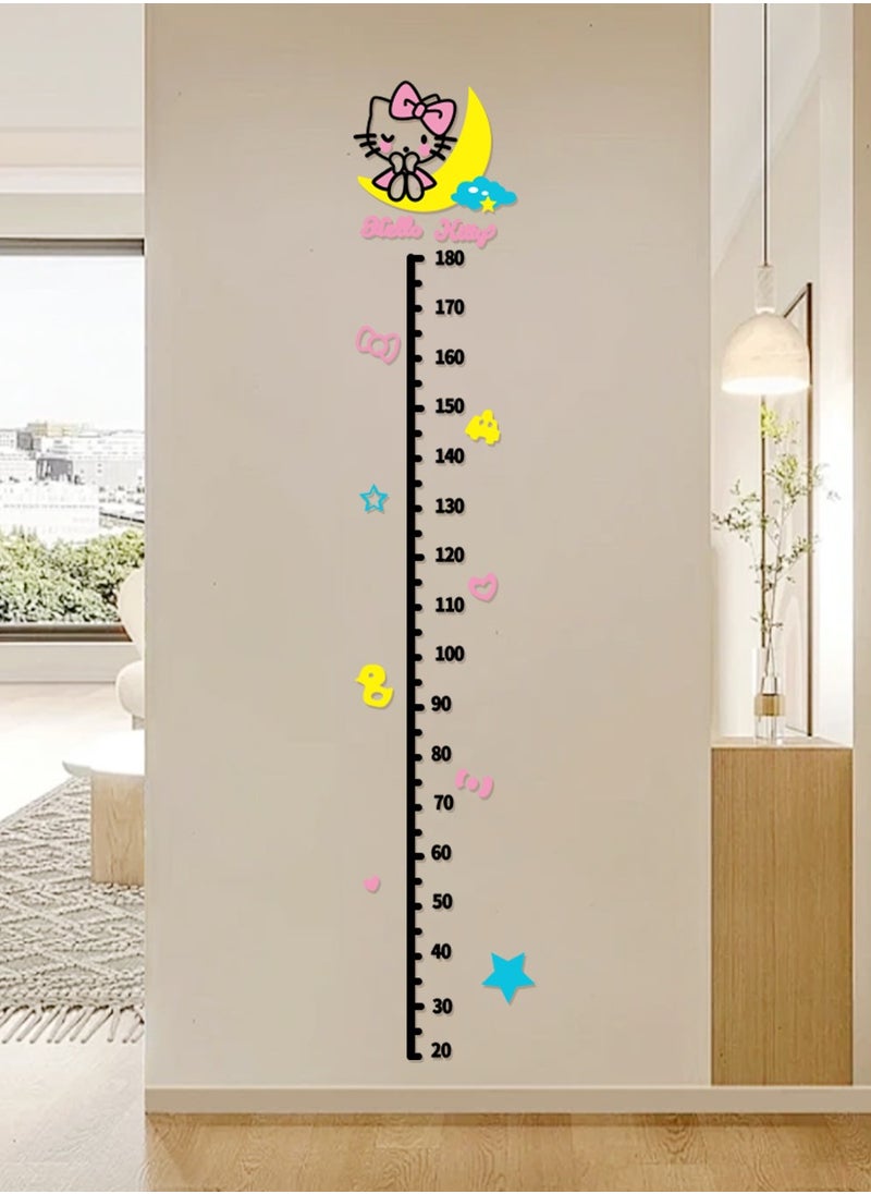 Beirui Children's height measurement 3D wall stickers, acrylic 3D wall stickers, cute cartoon patterns, children's room decoration, height measurement wallpaper  - Image 1