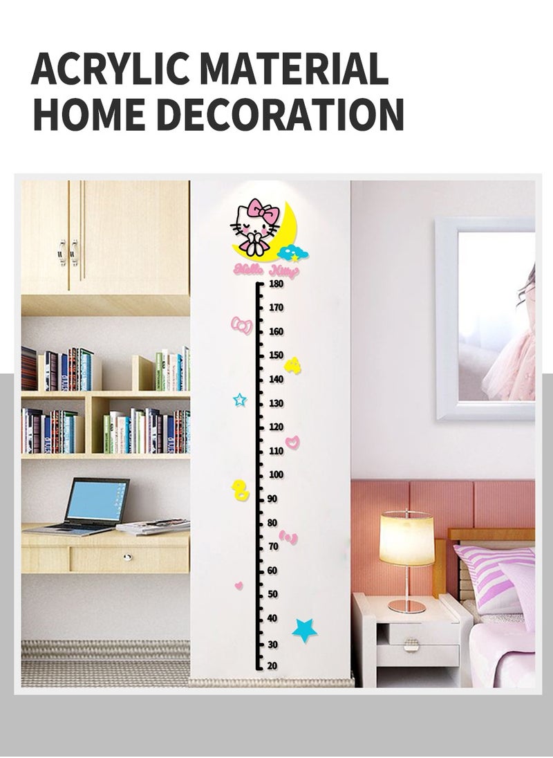 Beirui Children's height measurement 3D wall stickers, acrylic 3D wall stickers, cute cartoon patterns, children's room decoration, height measurement wallpaper  - Image 2