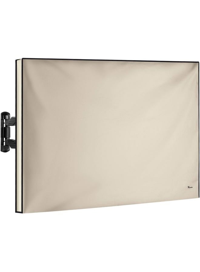 Garnetics Outdoor Tv Cover 70"-75" Inch - Universal Weatherproof Protector For Flat Screen Tvs Fits Most Mounts And Stands Beige - Image 1