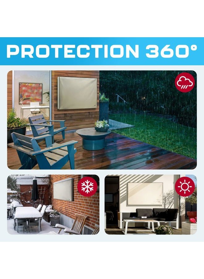 Garnetics Outdoor Tv Cover 70"-75" Inch - Universal Weatherproof Protector For Flat Screen Tvs Fits Most Mounts And Stands Beige - Image 4