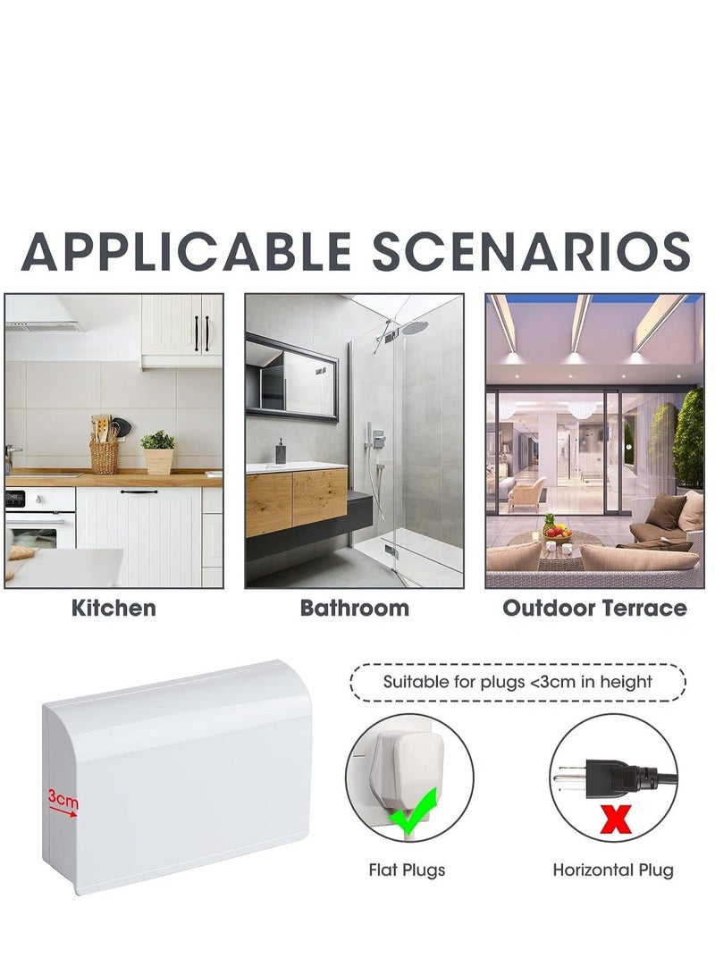 Socket Cover Box, Childproof Electrical Outlet Protector, Waterproof Plug  Light Switch Guard, Baby Proofing Safety for Home Security, 86-Type Double-Position Socket Cover, White - Image 4
