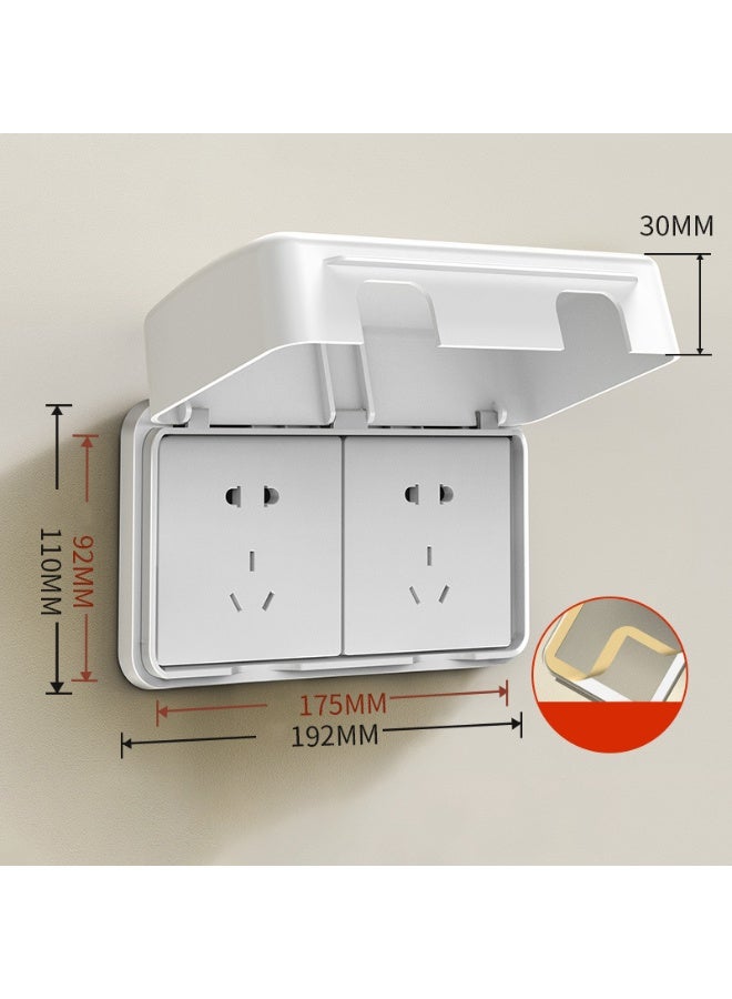 Socket Cover Box, Childproof Electrical Outlet Protector, Waterproof Plug  Light Switch Guard, Baby Proofing Safety for Home Security, 86-Type Double-Position Socket Cover, White - Image 1