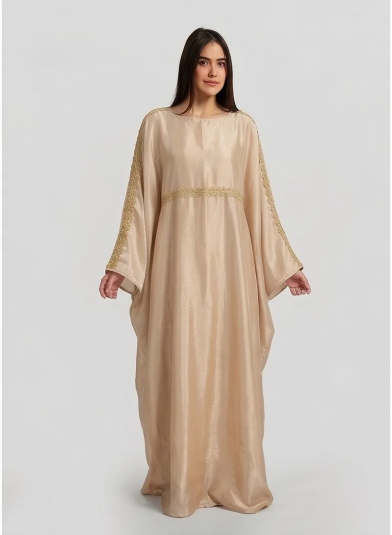 Reem Abayas Women's Chiffon Abaya with Lace Detail