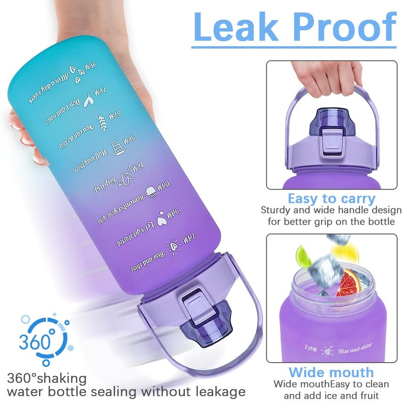 EITMOW 64 oz Large Capacity Water Bottle with Motivational Time Markers and Straw, Portable, Leakproof, BPA Free for Fitness, Gym and Outdoor Sports. (Purple) - Image 4