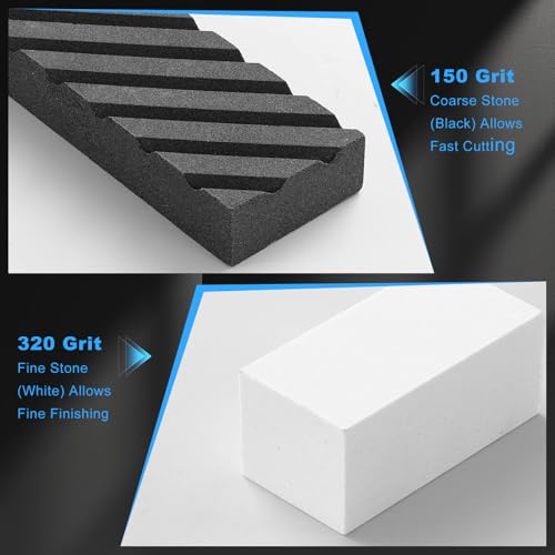 Angerstone Dual Grit Coarse/Fine Flattening Stone Set - Two Sharpening Stones Flattener - Whetstone Fixer with Grooves for Re-Levelling Any Whet stones， Oil Stones， Waterstones - Image 3