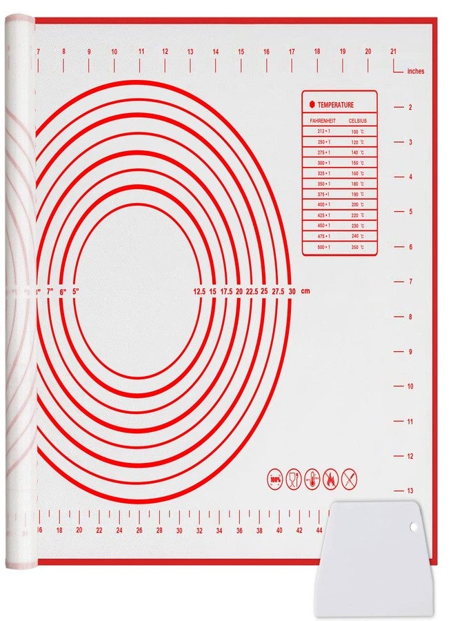 Qidoe Silicone Baking Mat, 16" x 24", Extra Thick Non-Stick, Food-Grade, Non-Slip, Red - Image 1