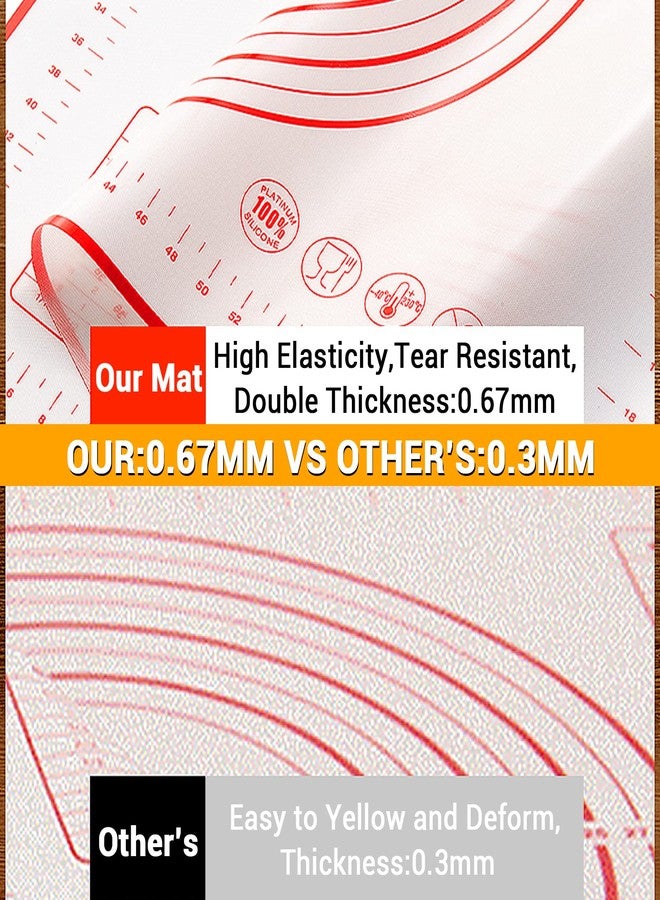 Qidoe Silicone Baking Mat, 16" x 24", Extra Thick Non-Stick, Food-Grade, Non-Slip, Red - Image 2