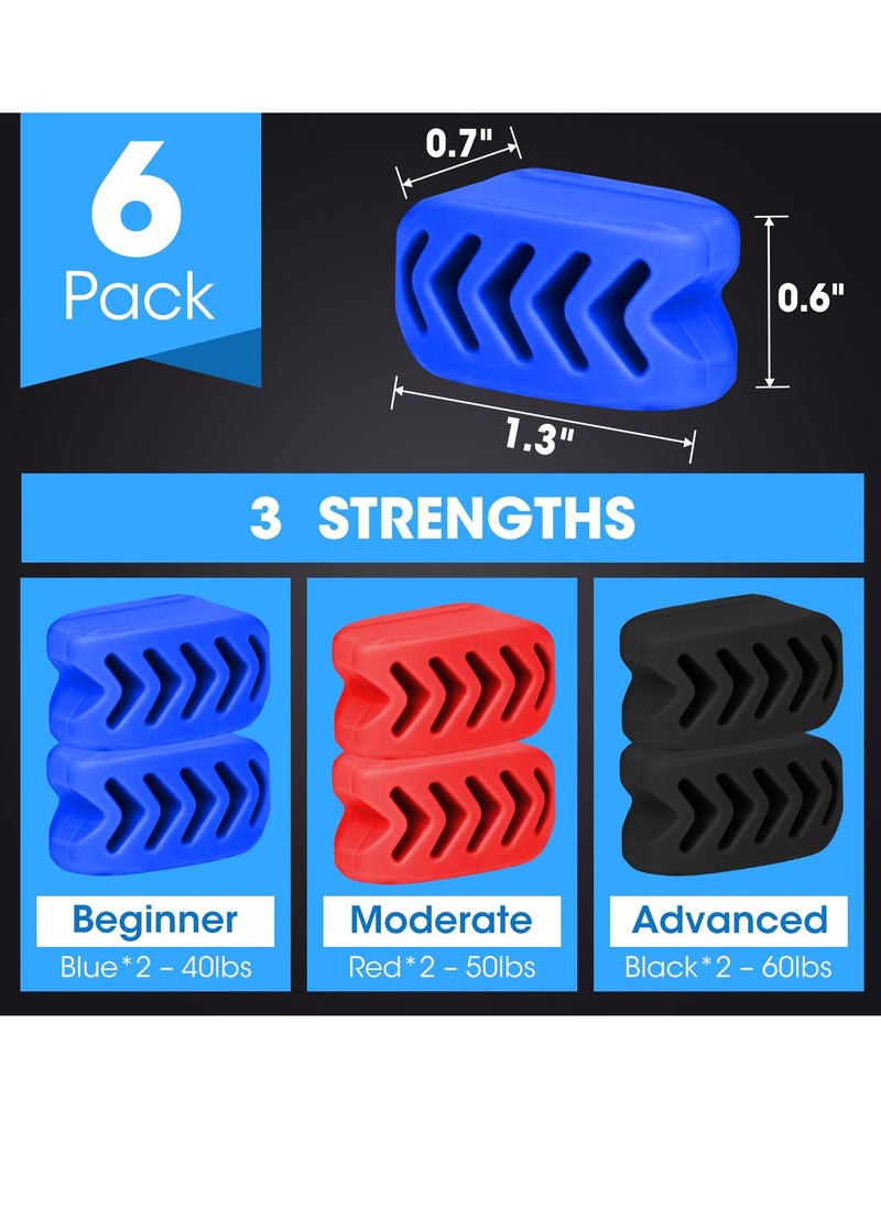 Excefore 2024 Upgraded Jaw Exerciser for Men & Women 6pcs 3 Resistance Levels, Silicone Jawline Exerciser Jaw Trainer Strengthener Jawline Shaper for All Level Users BPA Free Blue Red Black  - Image 3