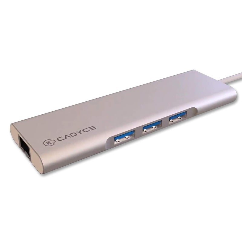 Cadyce USB-C Enhanced Travel Docking Station (USB-C to HDMI + 3 x USB 3.0 + Giga LAN + mSD and SD Card Slots + 3.5mm Stereo Port + USB-C Female for Data and Charging - Image 2