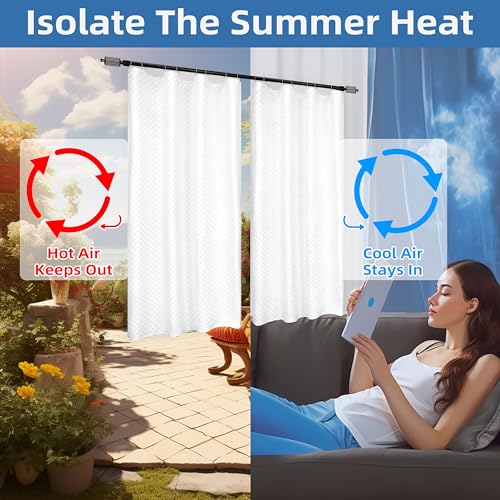 DriftAway Soundproof Thermal Insulated Quilted Curtain Liners for Bedroom Sound Barrier Blackout Cold Heat Noise Reducing Energy Saving 50 Inches by 80 Inches Grayish White One Panel - Image 4