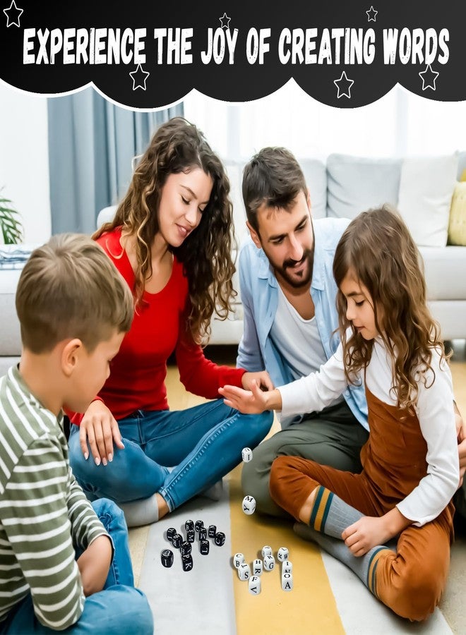 rytopt 24 Pcs Dice Set, The Crossword Solitaire Game, 6 Sided Dice Crossword Creative Game, Two-Player Parent-Child Interactive Family English Letter Dice Games for Adults - Image 4