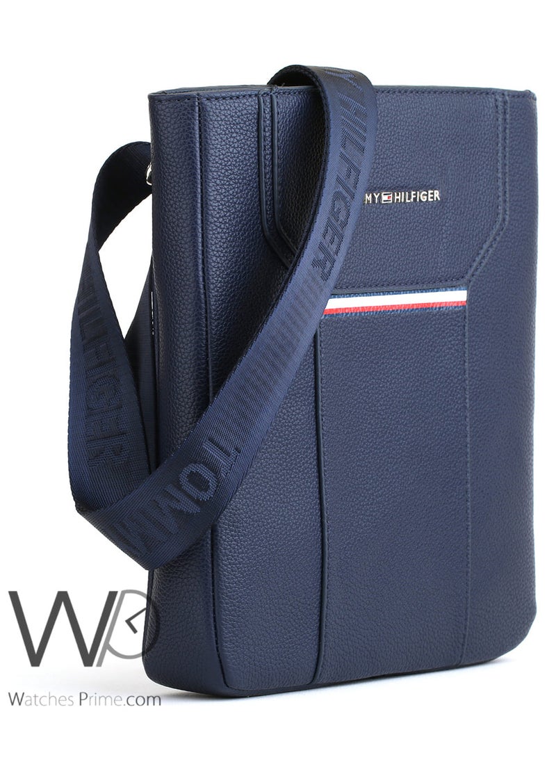 Tommy Hilfiger Plus Tommy Hilfiger Crossbody Messenger Blue Leather Bag For Men  - Image 5
