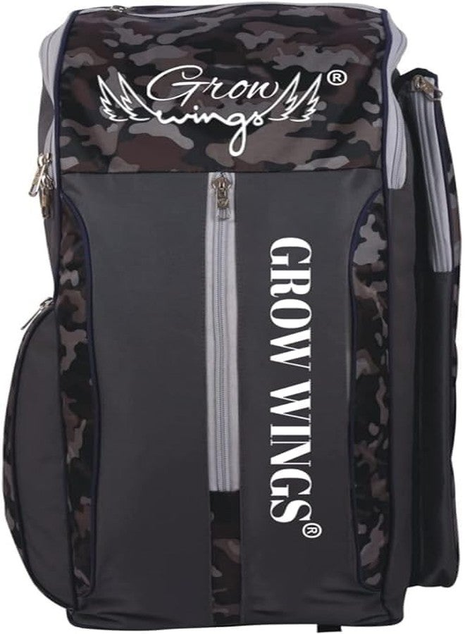 Grow wings Cricket Kit Bag Bag, 75cmX35cmX23cm Durable Textured Material External Standard Vertical Storage Space with Single Bat Holder - Image 1