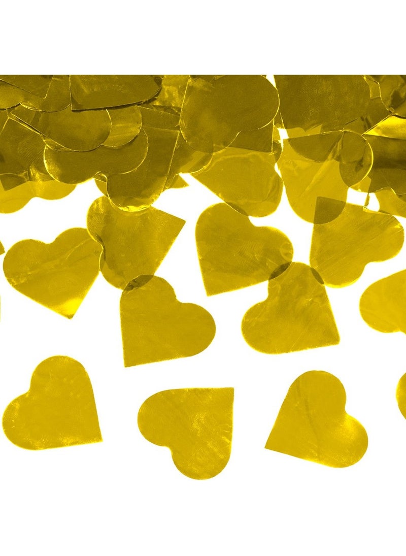 PartyDeco Large Hearts Confetti Cannon Gold Foil 60cm - Image 2