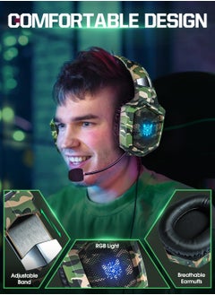 onikuma K8 Wired Camouflage Gaming Headset Noise Canceling Mic/PC/PS4/PS5/MOBILE/XBOX  - Image 5