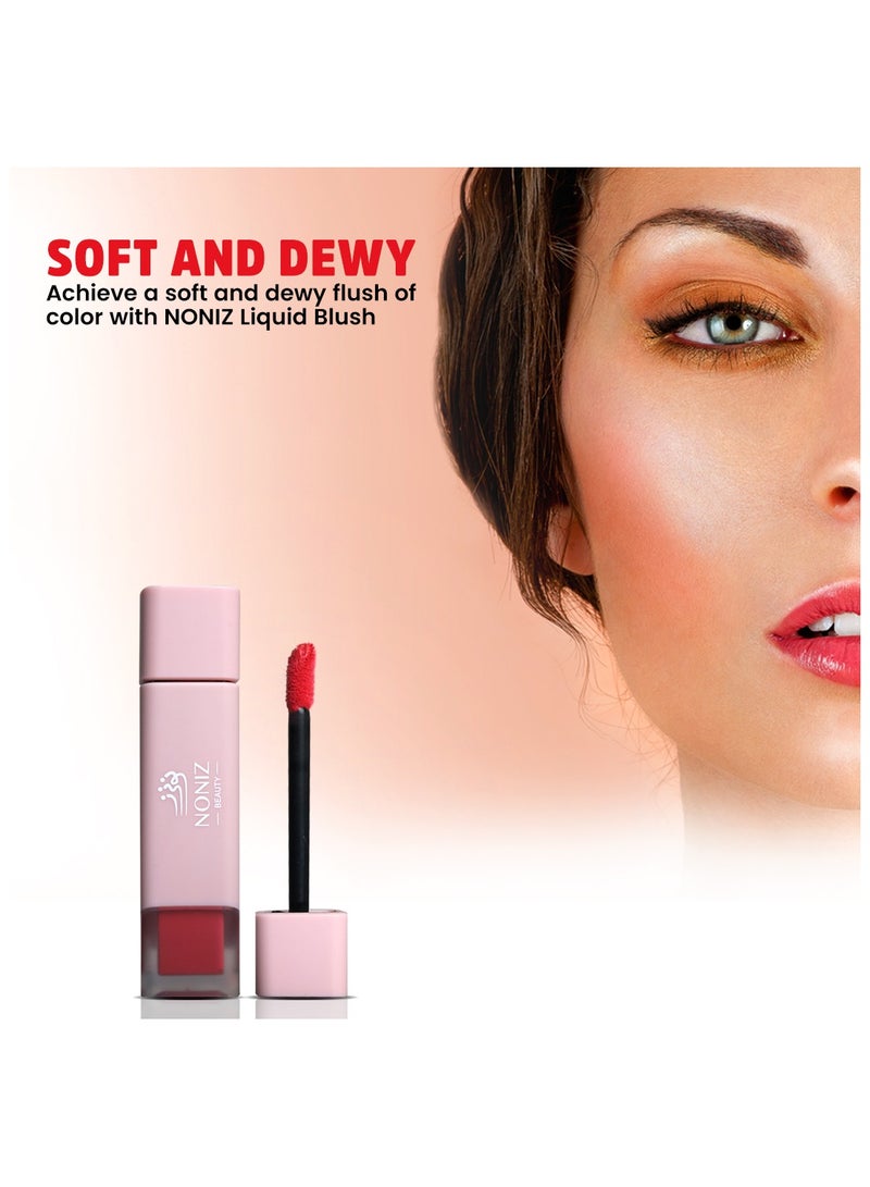 NONIZ BEAUTY Liquid Blush - Soft Dewy Face Blush - Long Lasting Cheek Tint - Natural-Looking Matte Blush for Cheeks - Cream Blush - Vegan and Cruelty-Free - Smudge Proof (Rose) - Image 3