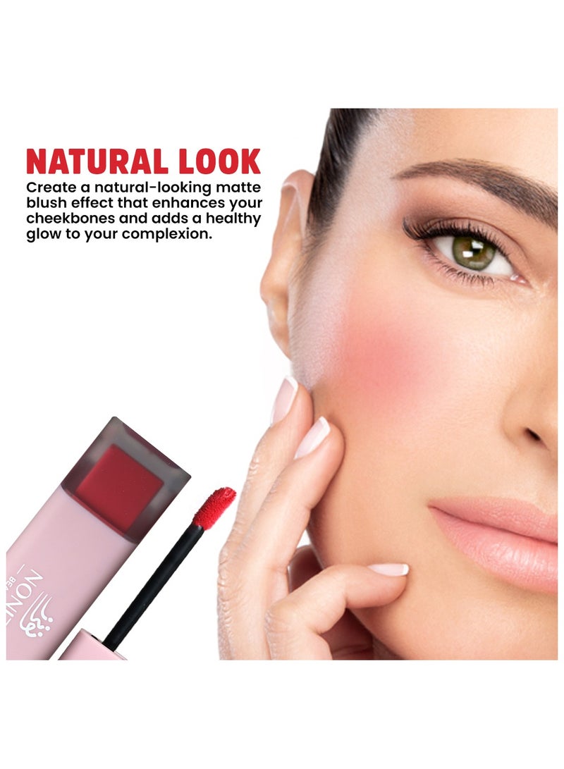 NONIZ BEAUTY Liquid Blush - Soft Dewy Face Blush - Long Lasting Cheek Tint - Natural-Looking Matte Blush for Cheeks - Cream Blush - Vegan and Cruelty-Free - Smudge Proof (Rose) - Image 4