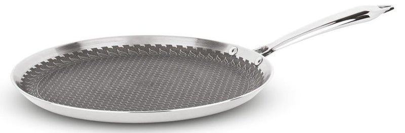 Orange Triply Stainless Steel Non-Stick Honeycomb Dosa/Uttapa Tawa 29 cm | Induction Frinedly | Cool Touch Riveted Handle | 2.5mm Thickness | Metal Spoon Friendly | 5Year Warranty - Image 1