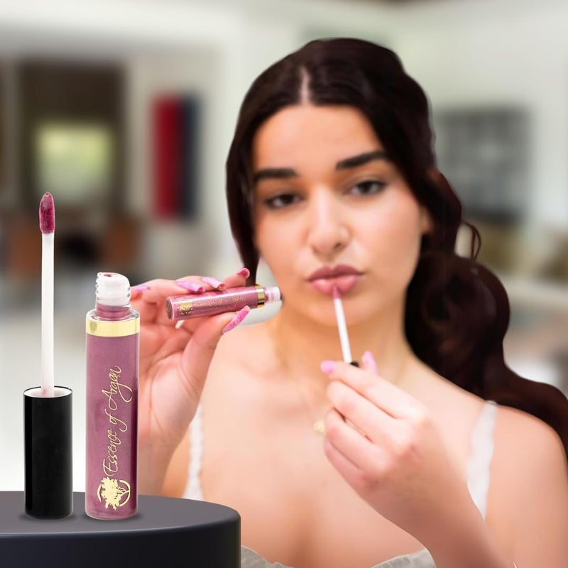Essence Of Argan Pink Lip Gloss with Moroccan Argan Oil - Matte Finish Plumping Lip Gloss for Dry & Cracked Lips - Hydrating Moisturizer for Chapped Lips - 0.25 Oz - Image 3