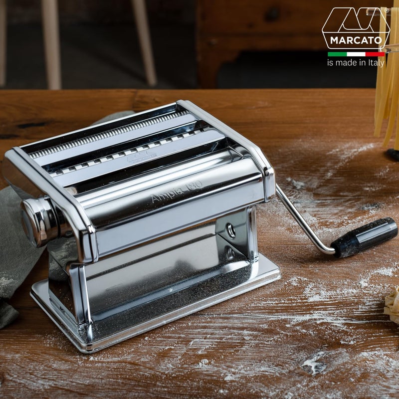 MARCATO Made in Italy Ampia 180 Classic Manual Pasta Machine, Chrome Steel. Makes Lasagne, Fettuccine & Tagliolini. - Image 2