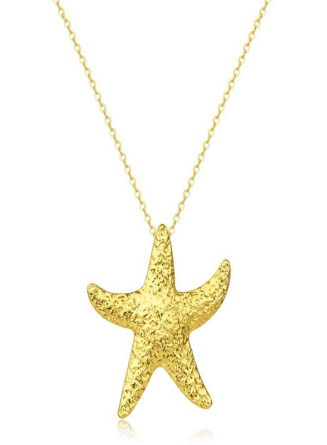 Sanyaa Seashell Starfish Necklace for Women Conch Shell Summer Pearl Beach 14k Gold Layered Dainty Choker, adjustable, Copper, No Gemstone - Image 1