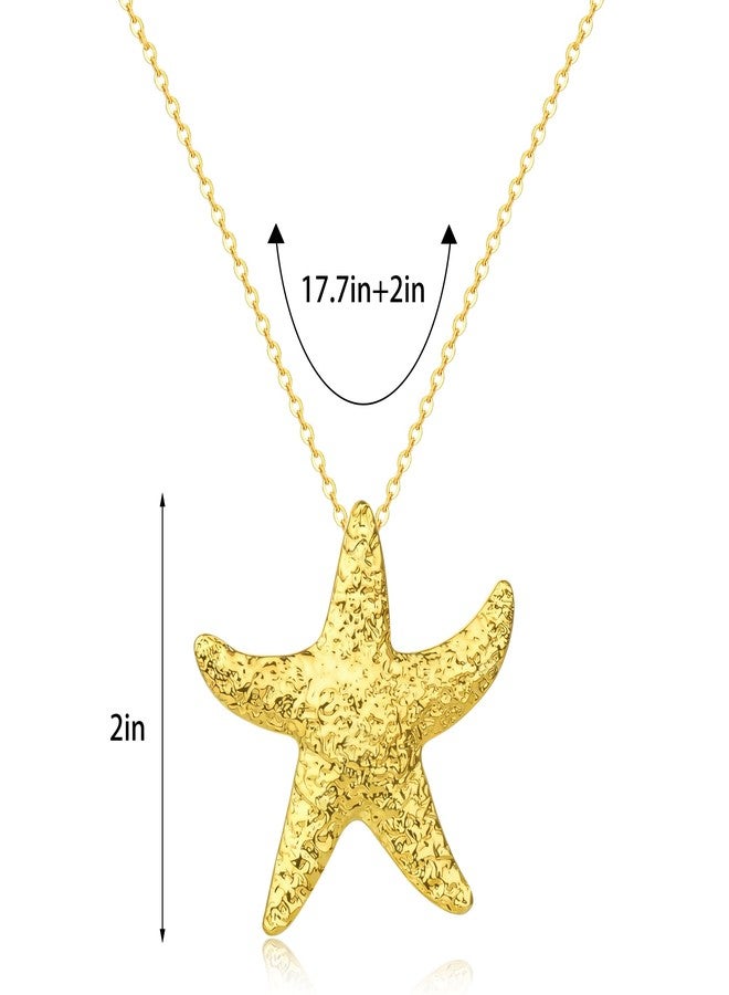 Sanyaa Seashell Starfish Necklace for Women Conch Shell Summer Pearl Beach 14k Gold Layered Dainty Choker, adjustable, Copper, No Gemstone - Image 3