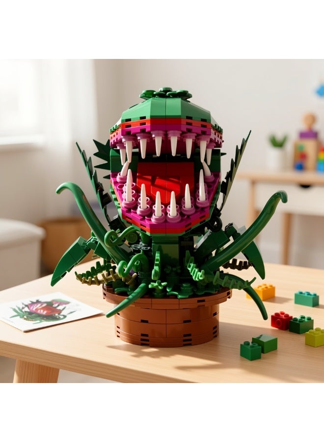 "Audrey Ii" Man-Eating Piranha Plant Creative Building Block Model – A Fun Toy And Holiday Gift For Family And Friends (Includes Packaging Box And Instructions) - Image 4