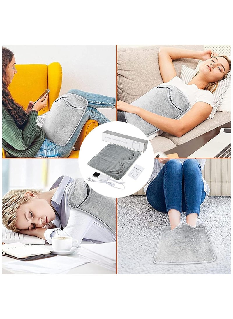 general Foot Heater Foot Heater Washable Heater Pad Fast Heating Winter Soft 9 Temperature Settings Foot Warming Mat with Timer for Home Use Men and Women - Image 5