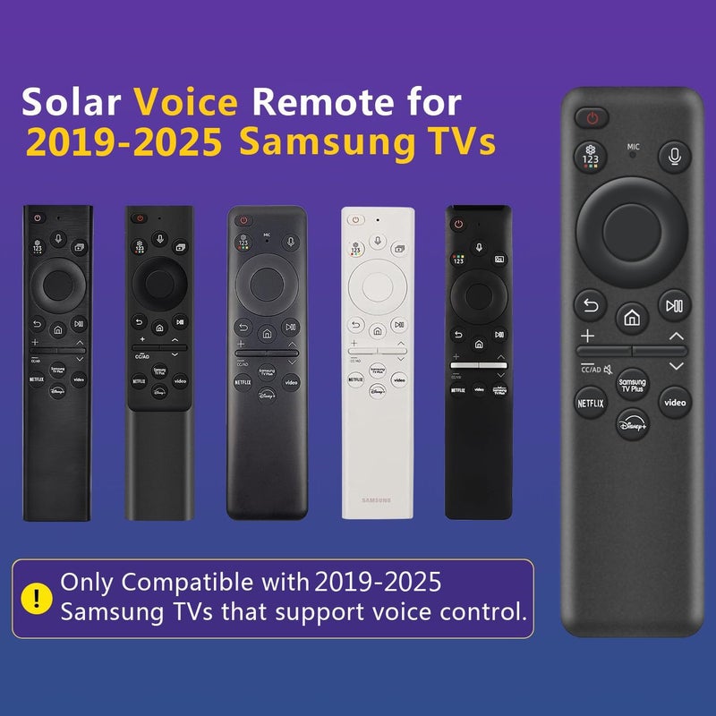 Nettech Rechargeable Voice Remote for Samsung Smart TVs, Replacement for 2019â€“2025 Samsung TV Remote Control with Solar Charging and Voice Search. 2-Year Warranty. - Image 2