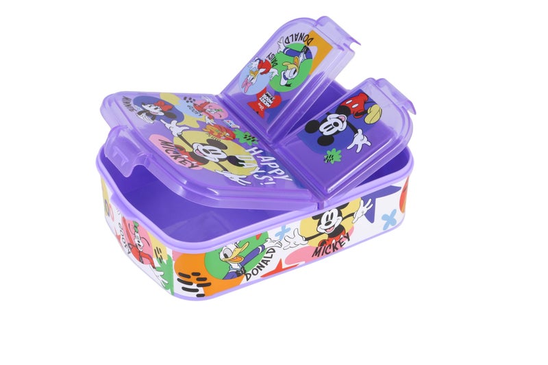 SKi Homeware Plastic SKI Trio 3 Compartment Bento Lunch/Snack Box for your kids' School, Picnic, Sports - For return Gifts or Party Favours- Mickey, Multicolor - Image 5