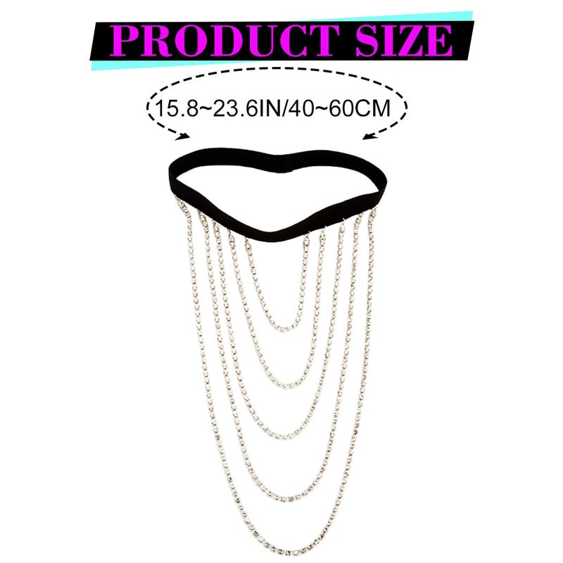 REETAN Leg Jewelry Thigh Rhinstone Body Chain for Womenï¼ˆB-Silverï¼‰ - Image 2