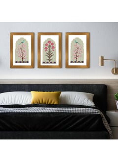 Paper Plane Design PAPER PLANE DESIGN Large Panels Frame Painting For Wall Decoration Vintage Ethnic Aesthetic Wall Painting For Living Room With Golden Frames. Wall Decor. (A)  - Image 4
