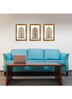 Paper Plane Design PAPER PLANE DESIGN Large Panels Frame Painting For Wall Decoration Vintage Ethnic Aesthetic Wall Painting For Living Room With Golden Frames. Wall Decor. (A)  - Image 3