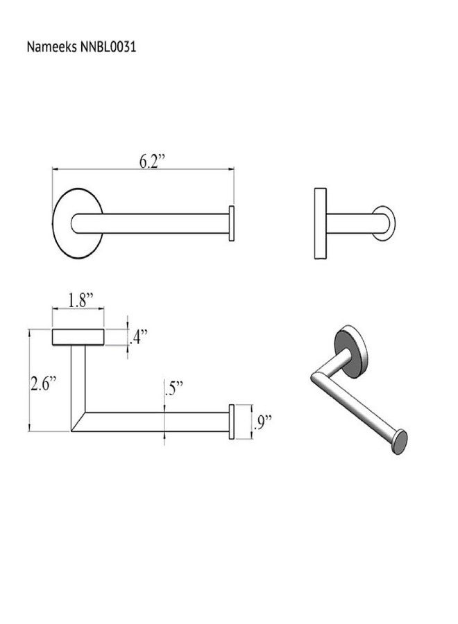 Nameeks NNBL0031 Luxury Hotel Polished Toilet Paper Holder, Chrome - Image 2