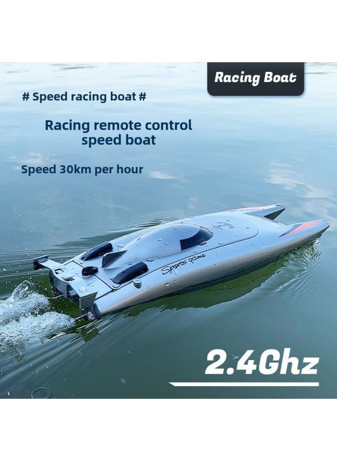 Remote Control Boat Speedboat High Speed Electric Children's Day Gift Toy Boy Ship Wireless Large Waterproof Model-Colour:Fiery Red -Specification:One Set Of Batteries (lasts 30 Minutes)  - Image 2