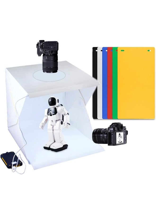 Rubik 40Cm Photo Studio Box, Portable Photography Shooting Light Tent Kit, White Folding Lighting Softbox With 70 Led Lights + 6 Backdrops For Product Display  - Image 1