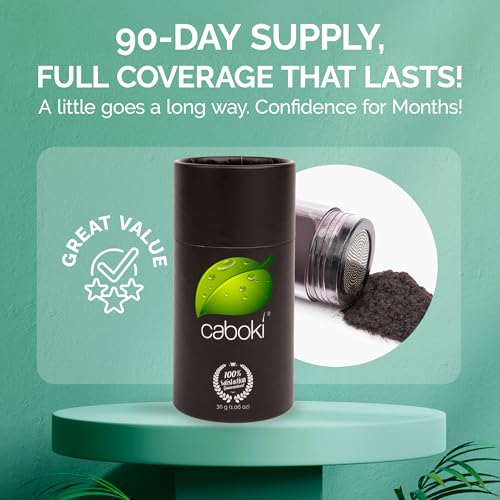 Caboki Hair Fibers for Thinning Hair Natural PlantBased Hair Powder for Men Women Instantly Thicker Fuller Looking Hair Clean Ingredients 30g 90Day Supply Dark Gray - Image 3