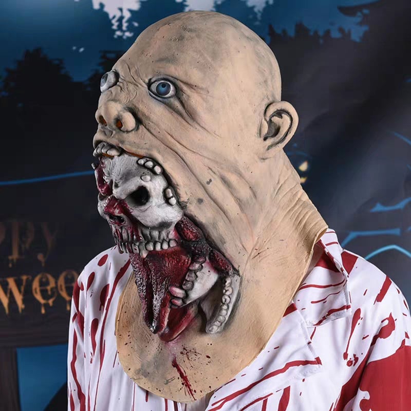 Halloween Charlie Latex Mask Scary Mask Full Head Face Breathable Halloween Mask Horrible Mask Disgusting Face - Image 4