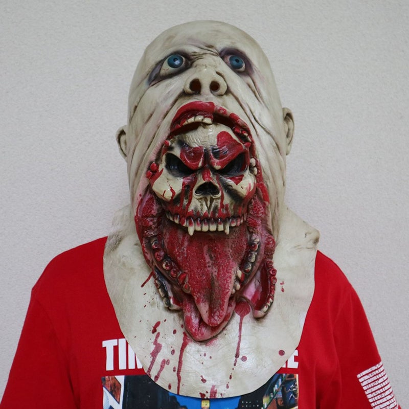 Halloween Charlie Latex Mask Scary Mask Full Head Face Breathable Halloween Mask Horrible Mask Disgusting Face - Image 1