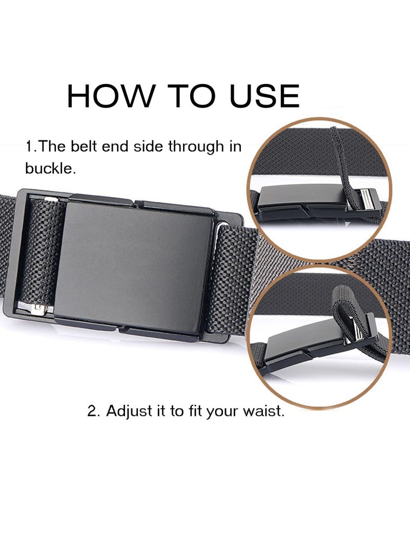 Excefore حزام رجالي مرن سريع الفك، حزام عمل تكتيكي خارجي بمشبك مغناطيسي مرن، أحزمة جولف للرجال، عرض 3.4 سم - Image 5