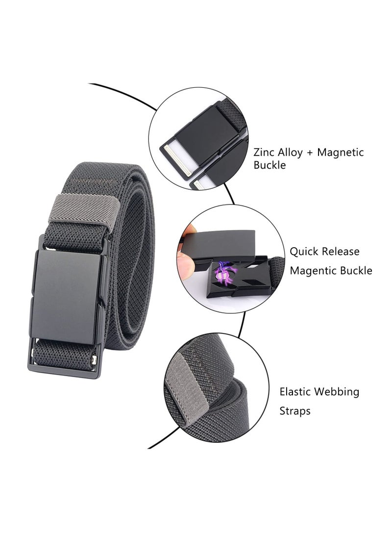 Excefore حزام رجالي مرن سريع الفك، حزام عمل تكتيكي خارجي بمشبك مغناطيسي مرن، أحزمة جولف للرجال، عرض 3.4 سم - Image 3