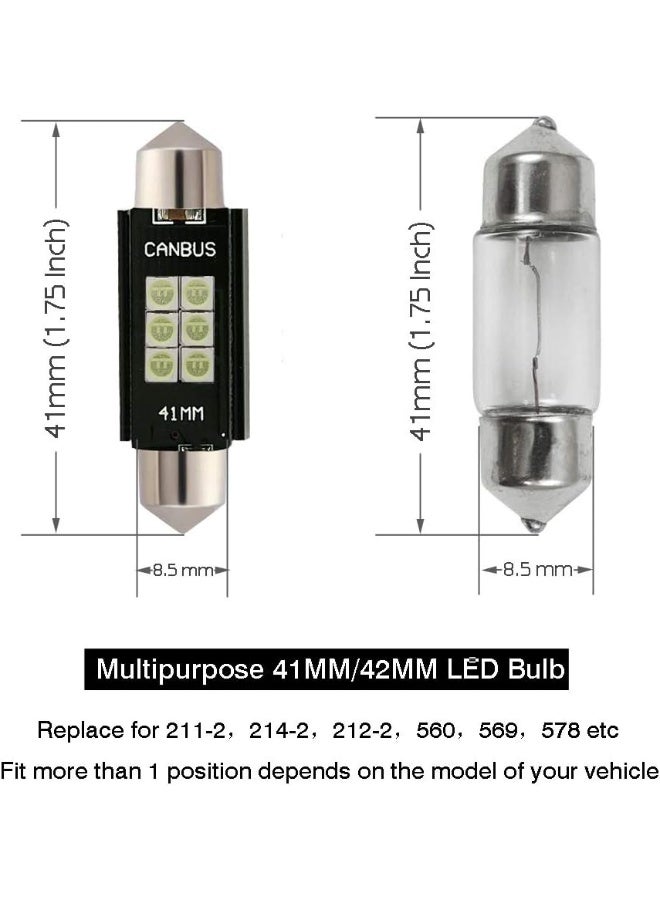 iBrightstar 9-30V Extremely Bright 211-2 212-2 578 Festoon LED Bulbs Error Free for Interior Map Dome Lights and License Plate Courtesy Lights, Ice Blue - Image 5