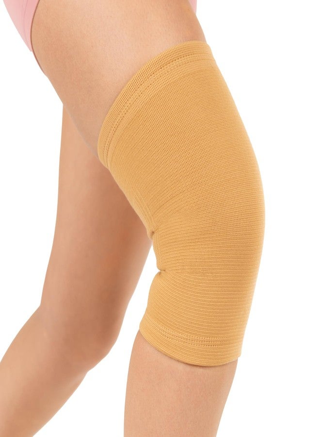 BraceAbility Elastic Slip-on Knee Sleeve | Flexible Fabric Knee Pain Compression Bandage for Stretchy, Lightweight & Comfortable Support (XL) - Image 1