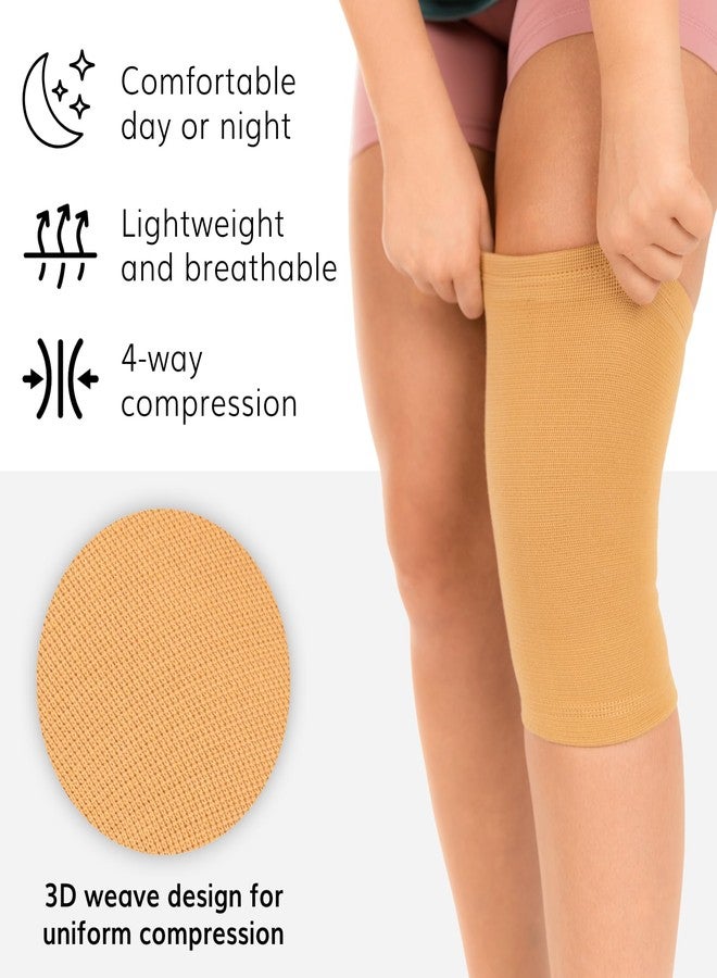 BraceAbility Elastic Slip-on Knee Sleeve | Flexible Fabric Knee Pain Compression Bandage for Stretchy, Lightweight & Comfortable Support (XL) - Image 3