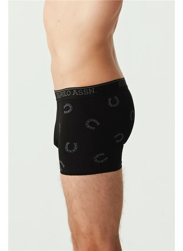 U.S. Polo Assn. Plain Black Printed Black and Anthracite 3-Pack Men's Boxers