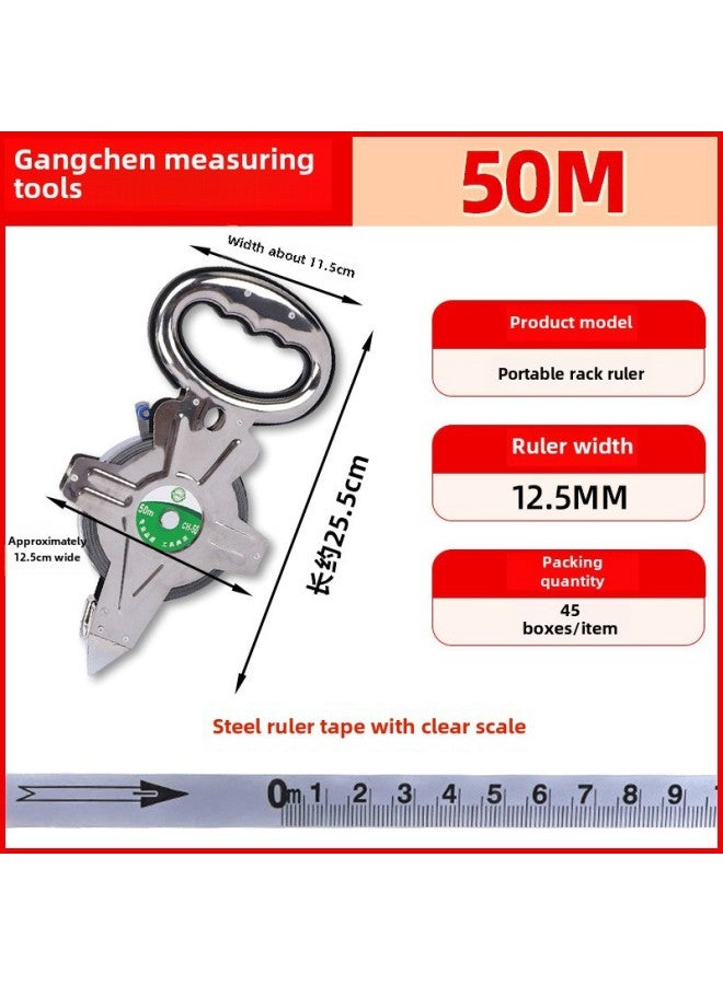 Portable Handheld Steel Tape Measure Frame 50m 100m Steel Ruler Measurement Tool Construction Site Hand Cranked Frame Ruler-Model:50 M All-iron Small Frame (45/piece)  - Image 5