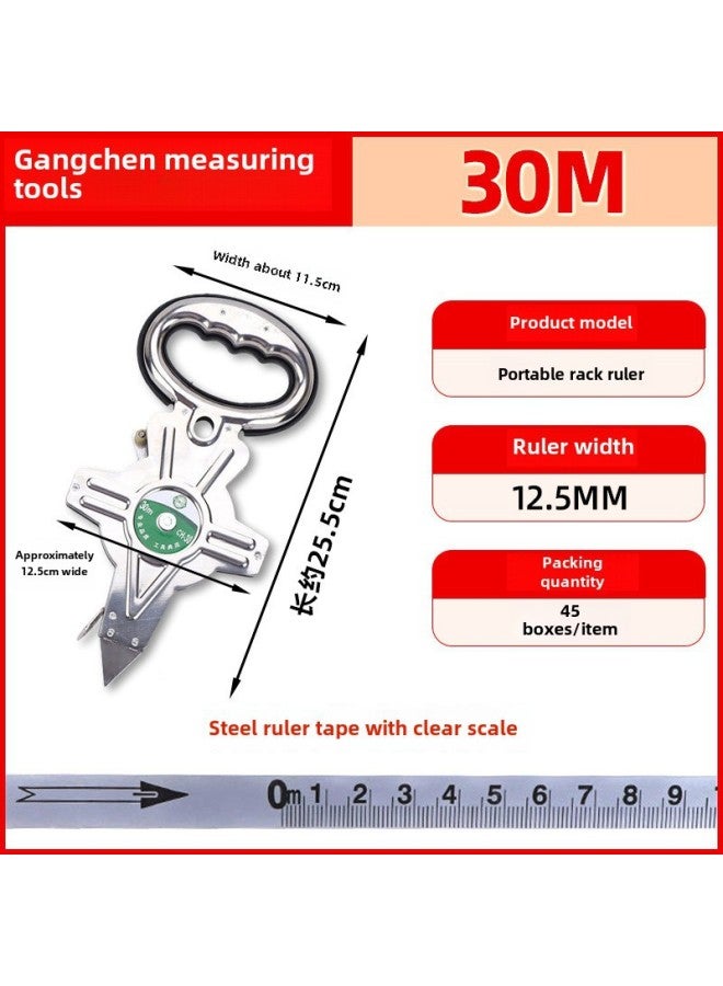 Portable Handheld Steel Tape Measure Frame 50m 100m Steel Ruler Measurement Tool Construction Site Hand Cranked Frame Ruler-Model:50 M All-iron Small Frame (45/piece)  - Image 4