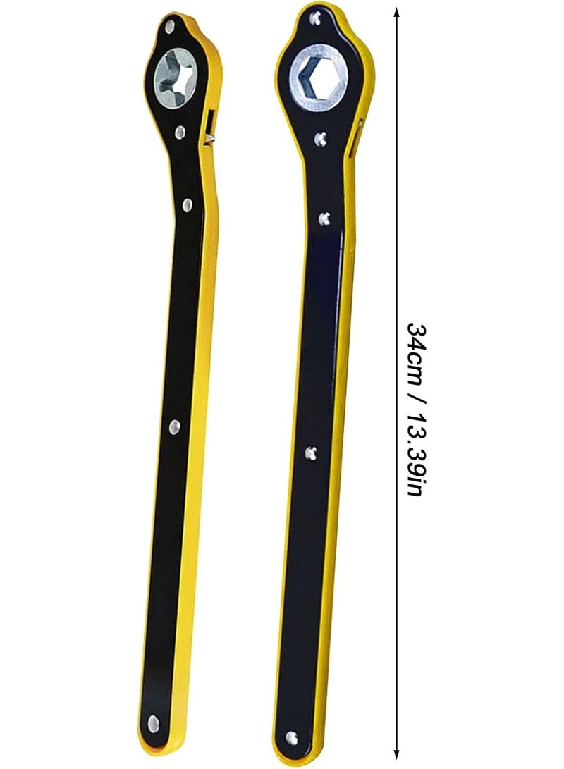 Universal Jack Ratchet Wrench – 360° Swivel Labor-Saving Scissor Jack Tool for Tire Wheel Nuts (Hexagon & Cross) - Image 2