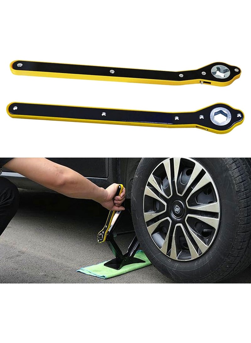 Universal Jack Ratchet Wrench – 360° Swivel Labor-Saving Scissor Jack Tool for Tire Wheel Nuts (Hexagon & Cross) - Image 4